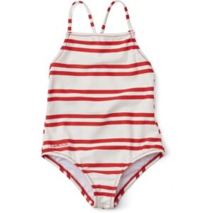 Liewood / Chloe swimsuit / Stripe creme de la creme – apple red