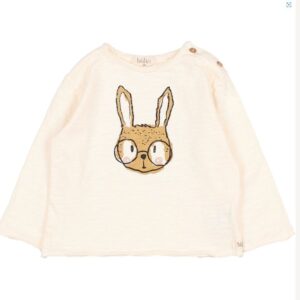BUHO / baby / bunny glasses t-shirt / talc