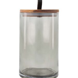 zusss / glazen voorraadpot met houten deksel / L