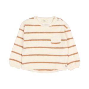 BUHO / baby / terry cloth sweatshirt / stripes ecru