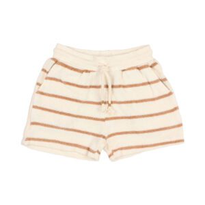 BUHO / kids / terry cloth shorts / stripes ecru