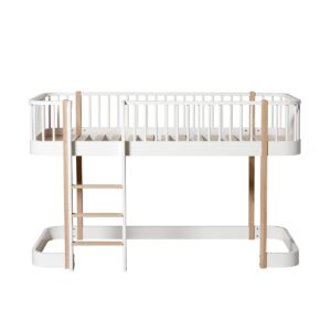 Oliver Furniture / Low Loft Bed / 90×200 / white-oak