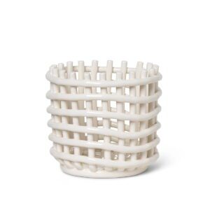 Ferm Living / Ceramic basket / Small / Off white