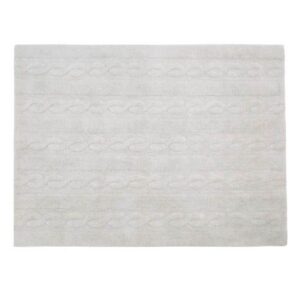 Lorena Canals / Wasbaar tapijt / braids – pearl grey / 120×160