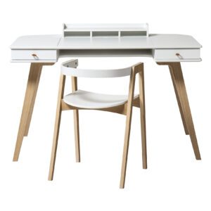 Oliver Furniture / Desk 66cm + armchair / white oak