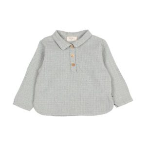 BUHO / baby / sheer check shirt / eucalyptus