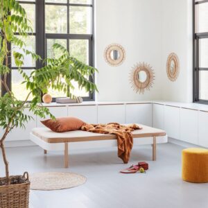 Oliver Furniture / wood lounger bed 120 x200 / white oak