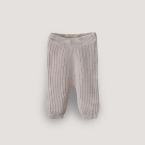 mushie / chunky knit pants  / beige / 0 – 3 maand