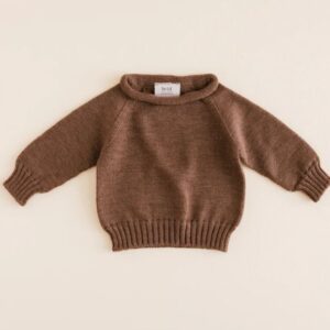 Hvid / Georgette sweater 0-3 mnd / mocha