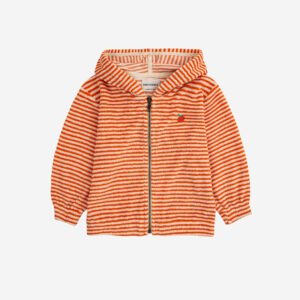 Bobo Choses / Baby terry zipped hoodie / orange stripes
