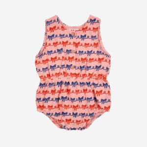 Bobo Choses / baby woven romper / ribbon bow all over