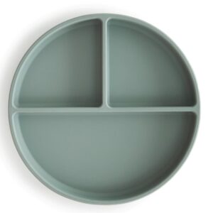 mushie / silicone vakjesbord met zuignap / cambride blue