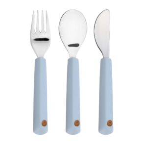Lässig / Cutlery with silicone handle / happy rascals / smile sky blue