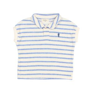 BUHO / baby / terry stripes polo / placid blue