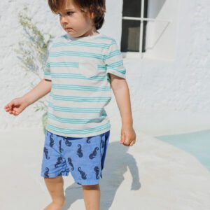 BUHO / kids / seahorse swimsuit / blue surf