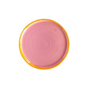 Val Pottery / bord jose / base pink – edge yellow