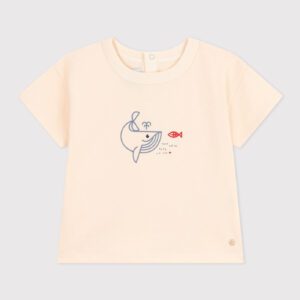 Petit Bateau / T-shirt in lichte jersey / ecru avalanche
