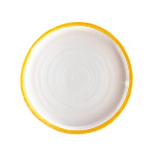 Val Pottery / bord ana / base white/edge yellow