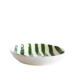 Val Pottery / festive fusilli / dark green stripes