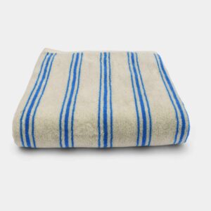 Homehagen / handdoek 100×150 / aqua blue retro stripe