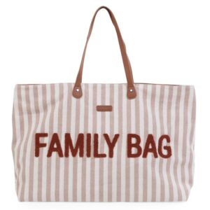 Childhome / FAMILY bag / stripes nude-terracotta