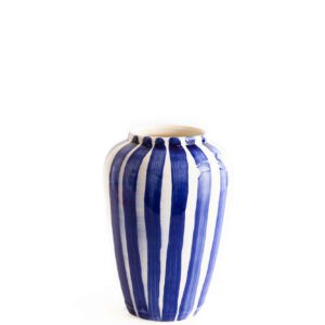 Val Pottery / funky flower / M / blue stripes