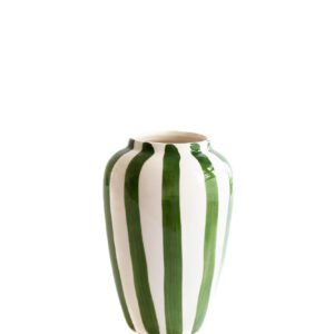 Val Pottery / funky flower / M / green stripes