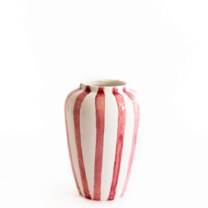 Val Pottery / funky flower / L / pink stripes