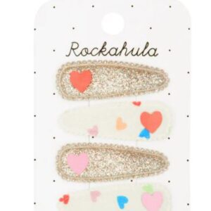 Rockahula kids / fabric clip set / rainbow hearts