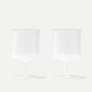 Ferm Living / ripple wine glasses / set van 2 / frosted