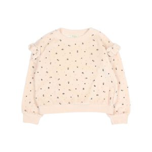 BUHO / kids / velvet cuore sweatshirt / cream pink